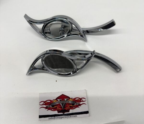 Villain Mirror Set with Curved Stems Chrome 34-0768