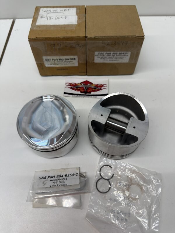 S&S 3-1/2" +.010" Forged Pistons Assembly Set V2 Big Twin 4-5/8" stroke 92-2047