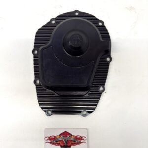 Alloy Art Black Finned Comp Cam Cover M8 for Harley Softail, Touring