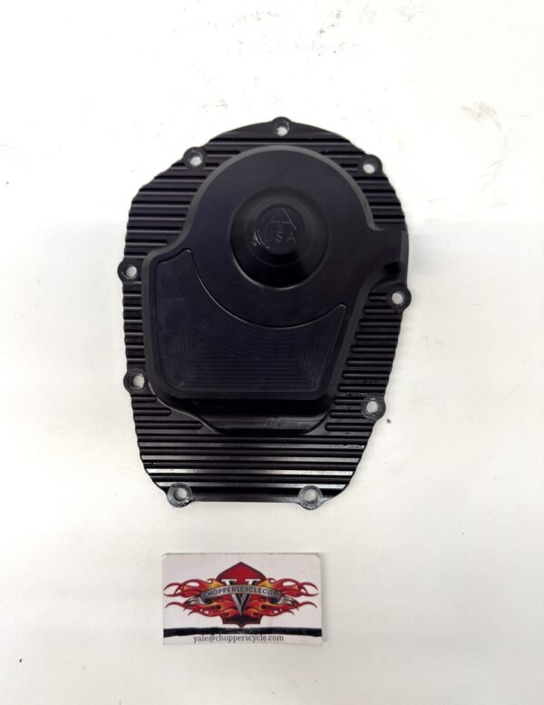 Alloy Art Black Finned Comp Cam Cover M8 for Harley Softail, Touring