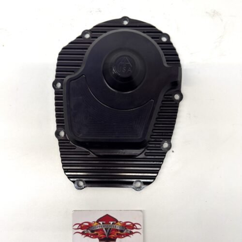 Alloy Art Black Finned Comp Cam Cover M8 for Harley Softail, Touring