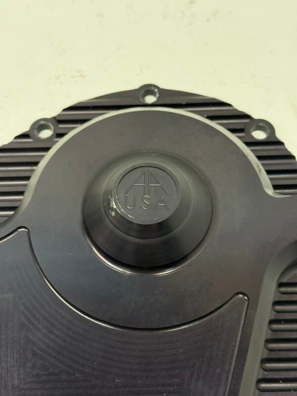 Alloy Art Black Finned Comp Cam Cover M8 for Harley Softail, Touring