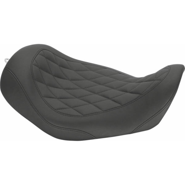 CH1011 (1) MUSTANG Seat Solo Wide Trip Diamond 76704 Black 06-17 Harley Dyna