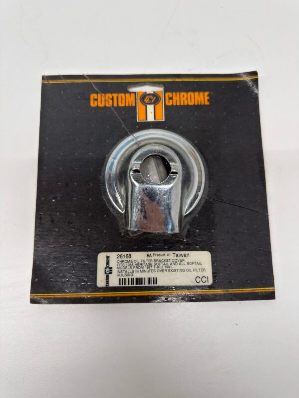 Custom Chrome Oil Filter Bracket Cover 26168 for 87-91 Harley Softail models