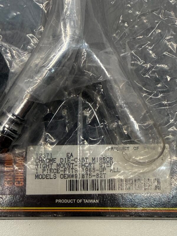 Custom Chrome Die-Cast Mirror 12371 Right Short Stem 1965-up all Harley