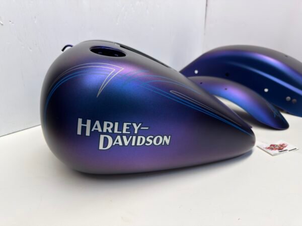 Custom Paint Set Purple Blue Denim for Harley Cross Bones FLSTSB